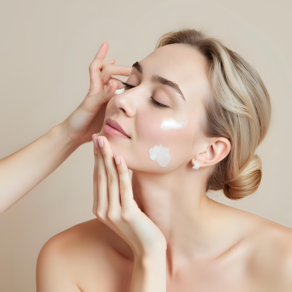 Applying moisturizer after using face mask or serum first in a 7 step skincare routine to lock in hydration and protect the skin barrier — proper skin care order with face mask for healthy, glowing skin.