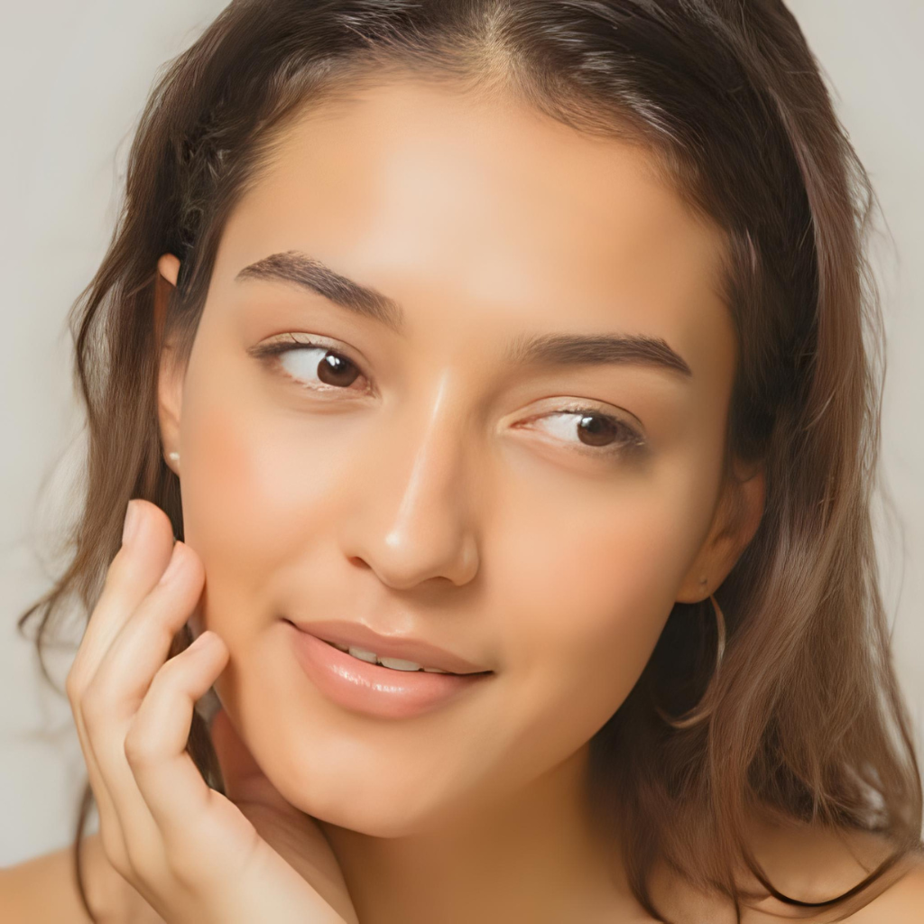 Moisturizing face as part of skincare before makeup to lock in hydration and prepare the skin for flawless foundation application.