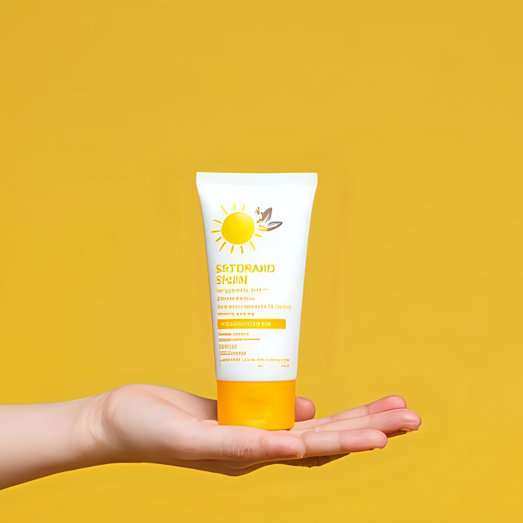 Woman applying sunscreen as the final step in her morning skincare routine before using face mask or serum first, showing proper skin care order with face mask for healthy, protected skin.