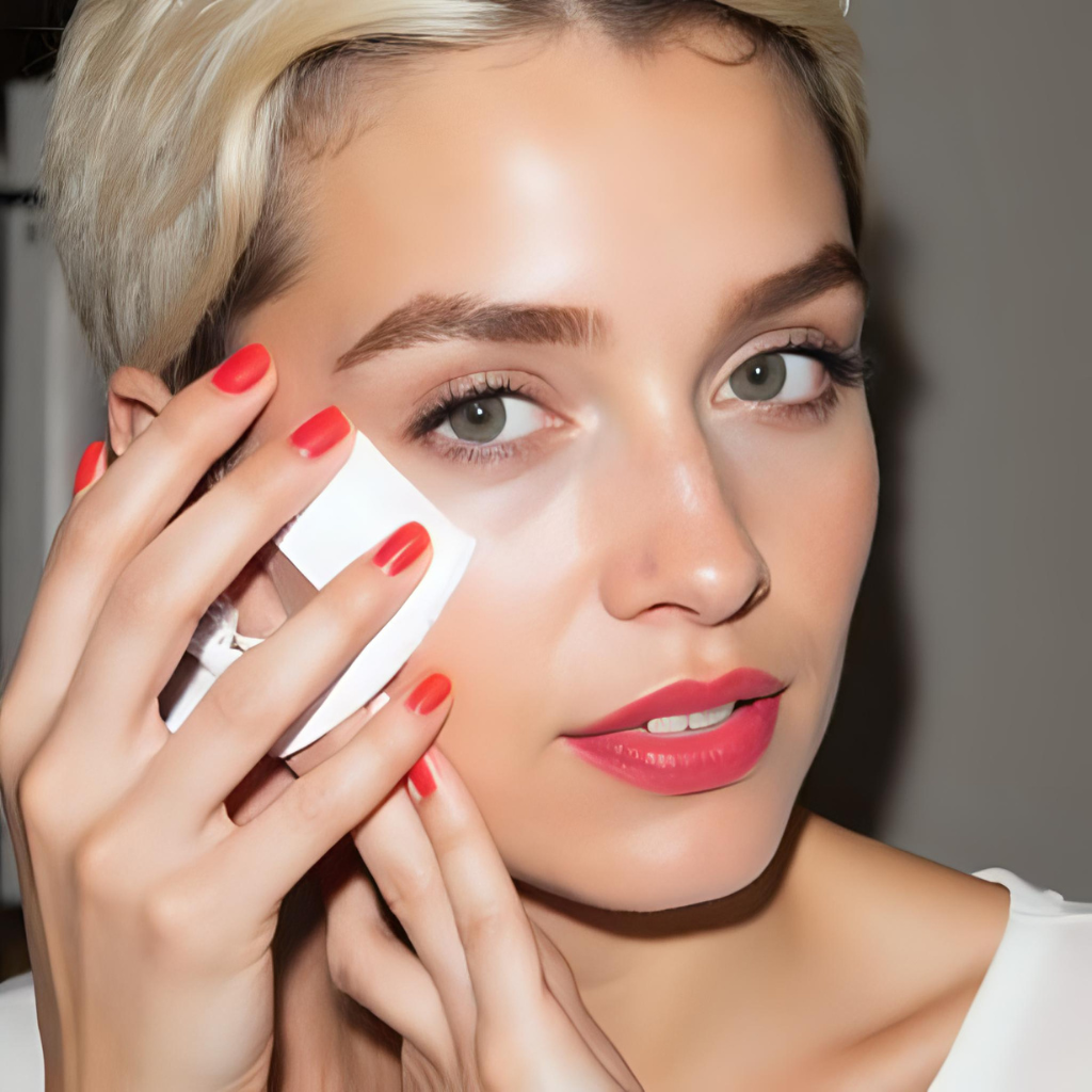 Using primer as the last step in skincare before makeup routine to smooth pores and enhance makeup longevity during face preparation.