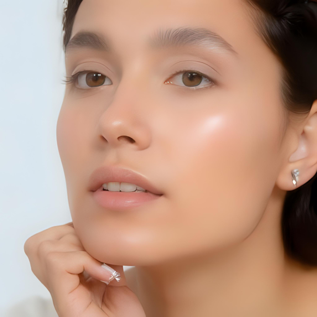 Niacinamide serum on T-zone and ceramide serum on cheeks — demonstrating customized korean skincare routine for combination skin with dual serums.”