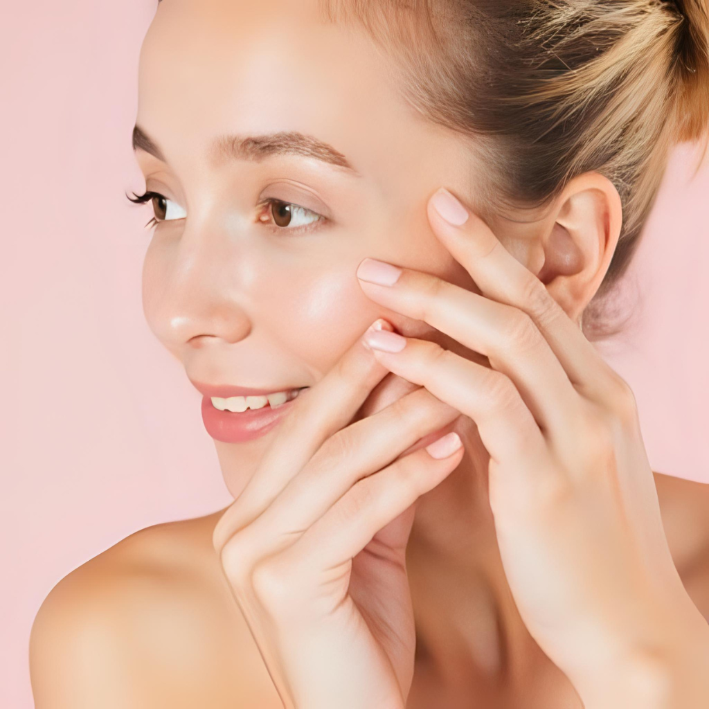 Diagram of the ST-3 cheekbone acupressure point demonstrating mid-face lifting and revitalization using face pressure points for glowing skin.