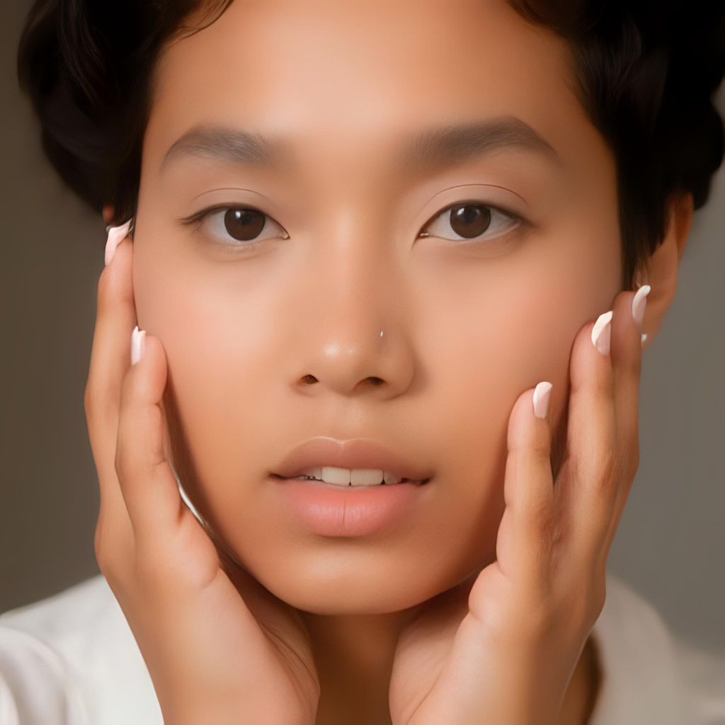 Illustration of meridian pathways and acupuncture points on the face showing how stimulating face pressure points for glowing skin improves circulation and lymphatic drainage.